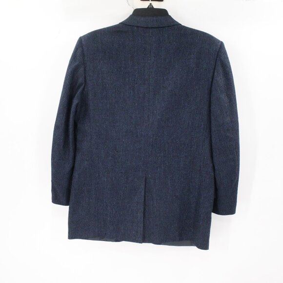 Vintage lanvin paris sport coat men's 40 hopsack notch lapel blue green jacket - Picture 5 of 15